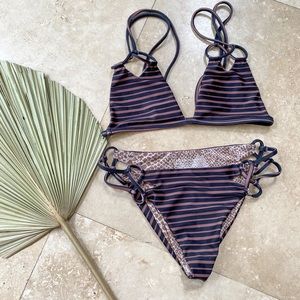 Acacia Bikini brown and black stripes